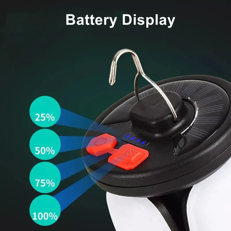 Solar USB Rechargeable Folding Leaf Camping Lantern