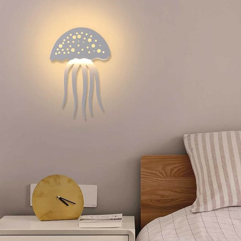 LED Jellyfish Wall Lamp - Unique Nautical Decor with Soothing Light