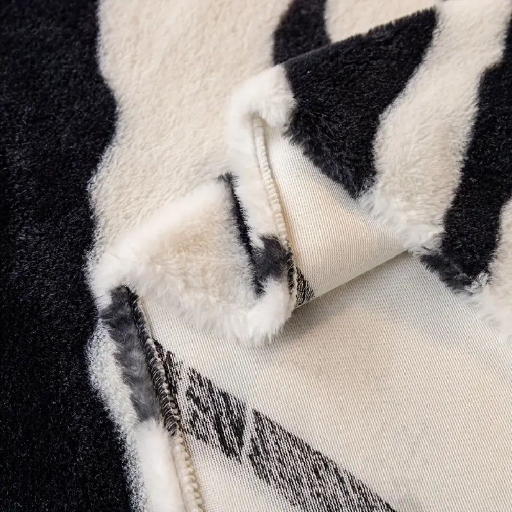 Zebra Print Fleece Sofa Cover
