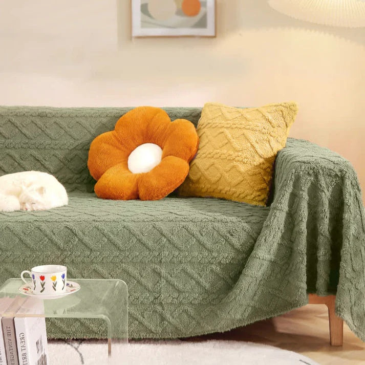 Premium Cashmere Waffle Texture Sofa Cover