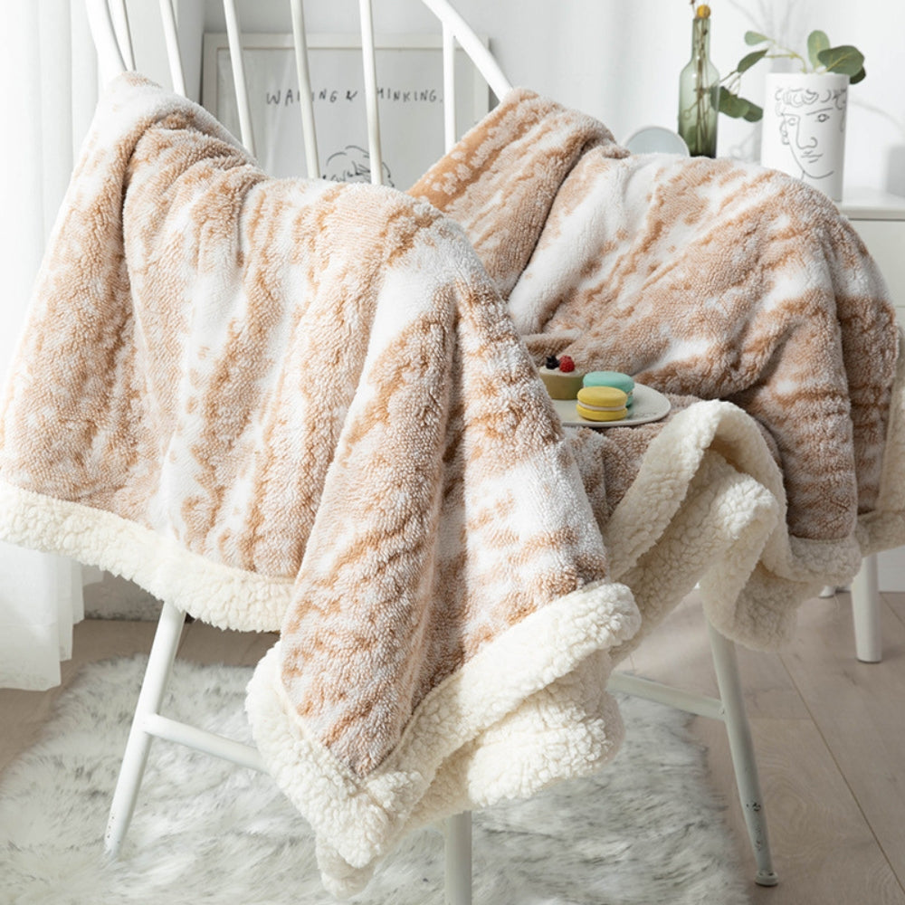 Plush Velvet Sherpa Throw Blanket