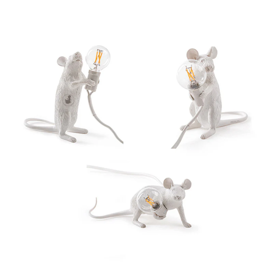 Mouse LED Table Lamp in Resin - Playful Night Light