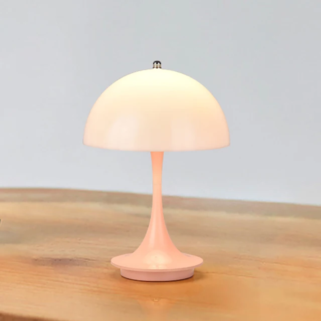 Wireless Rechargeable LED Table Lamp with Dome Shade