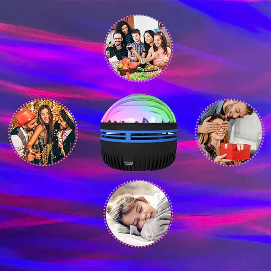 Northern Lights Projector Table Lamp with Music Sync and Remote Control