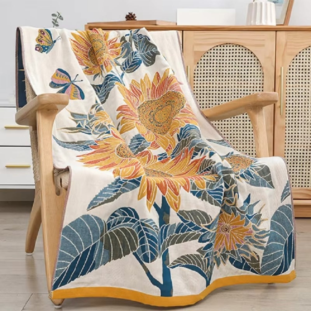 Sunflower Jacquard Cotton Bath Towel
