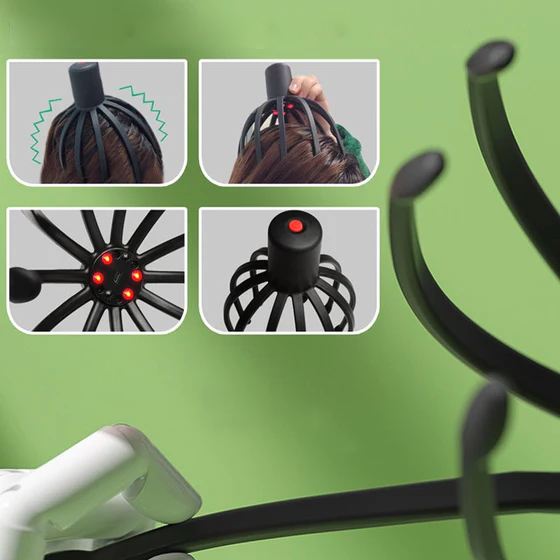 Rechargeable Octopus Head Massager with Vibration Settings