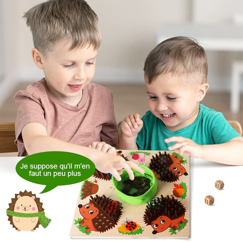 Wooden Hedgehog Counting Game for Kids - Montessori Educational Toy