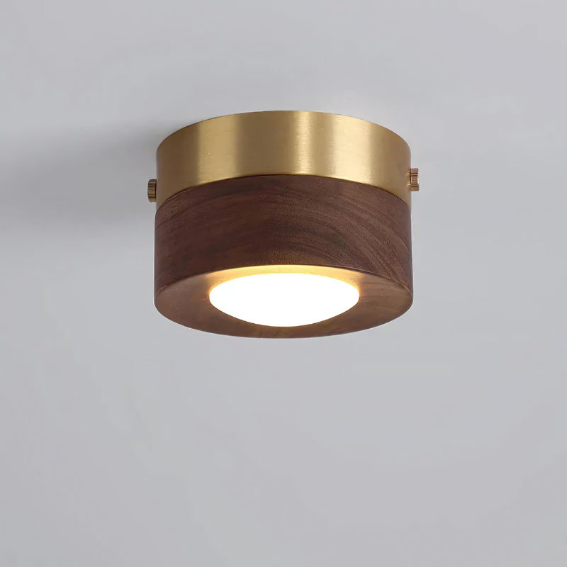 Walnut Wood LED Ceiling Light Fixture