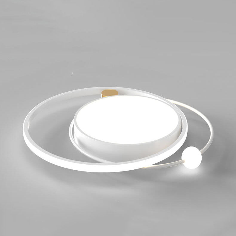 Nordic Round LED Flush Mount Ceiling Light in Black, Gold, or White