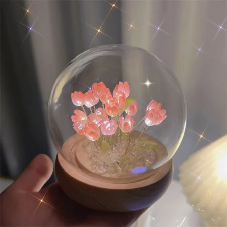 Handmade Tulip LED Night Light Table Lamp