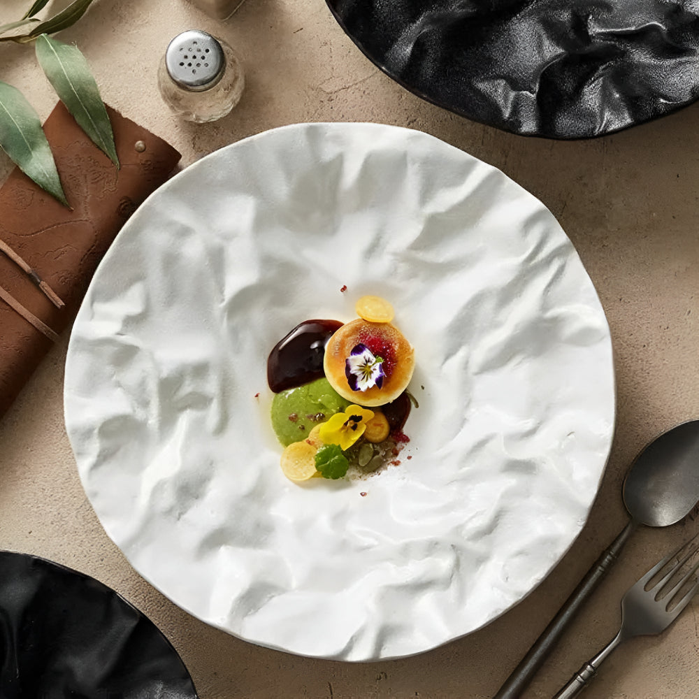 Wrinkled Paper Design Ceramic Plate