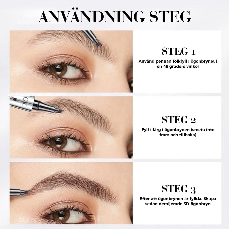 3D Waterproof Microblading Eyebrow Pencil with 4-Tip Design