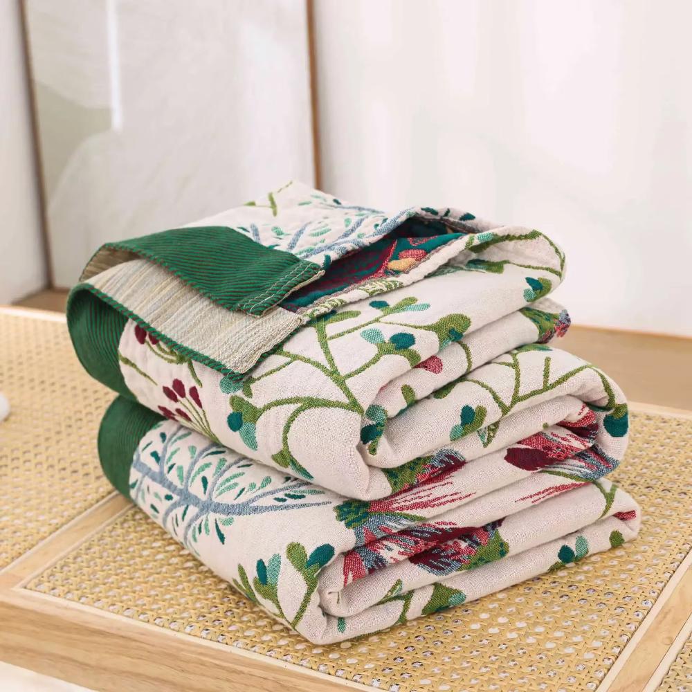Organic Cotton 4-Layer Gauze Throw Blanket