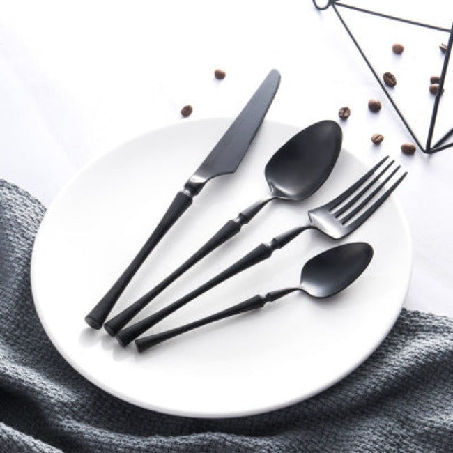 Stainless Steel Flatware Set with Elegant Handles