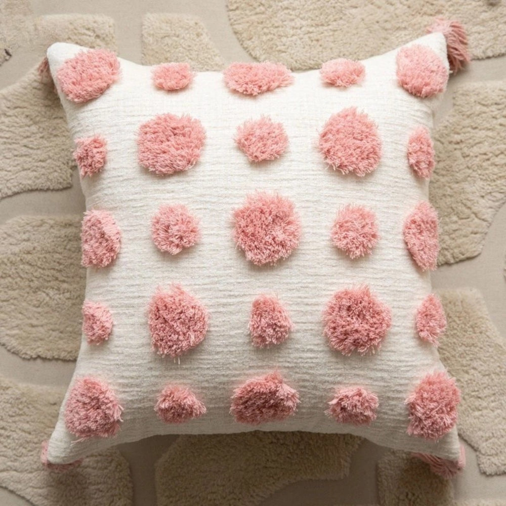 Boho Floral Chenille Cushion with Tassels