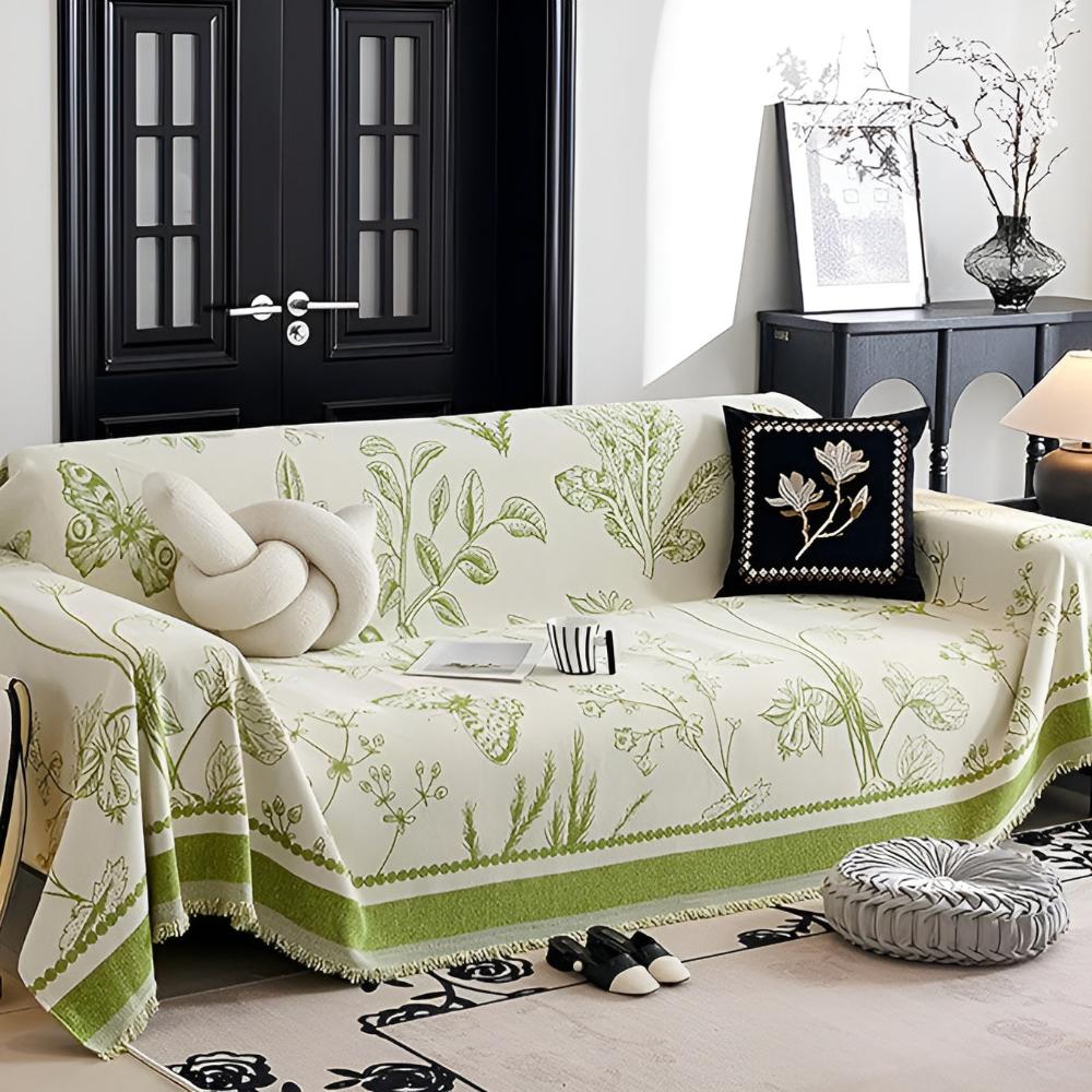 Reversible Botanical Elegance Sofa Cover