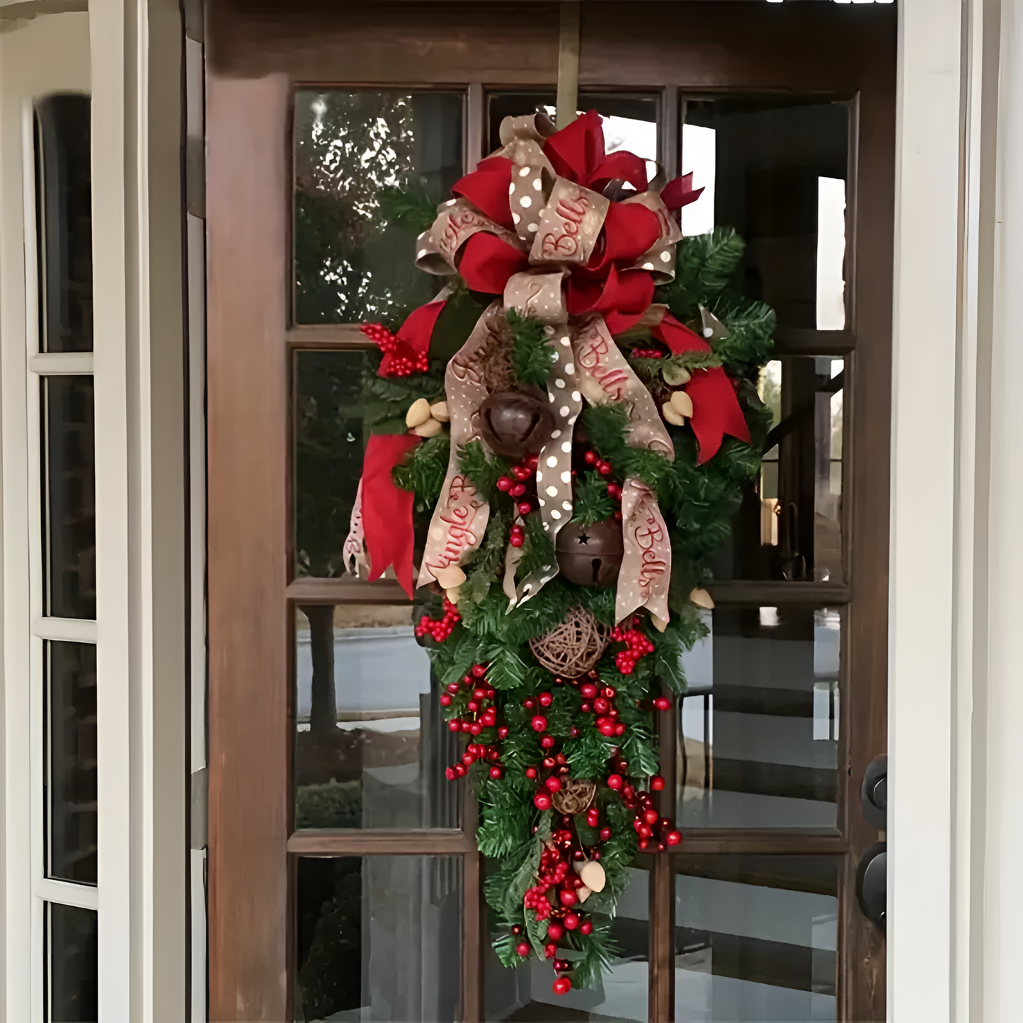 Festive Weather-Resistant Christmas Door Wreath