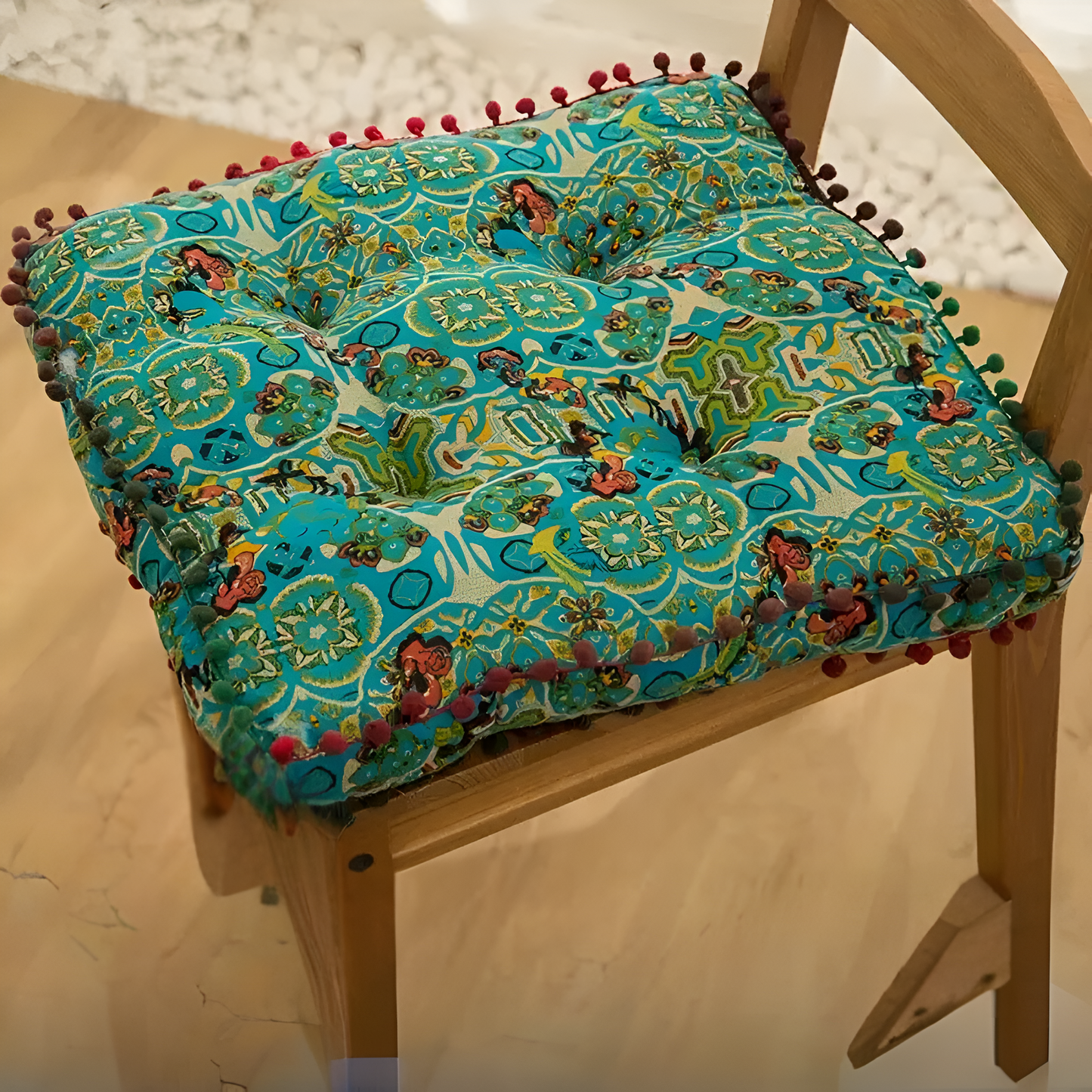 Bohemian Embroidered Round Floor Cushion