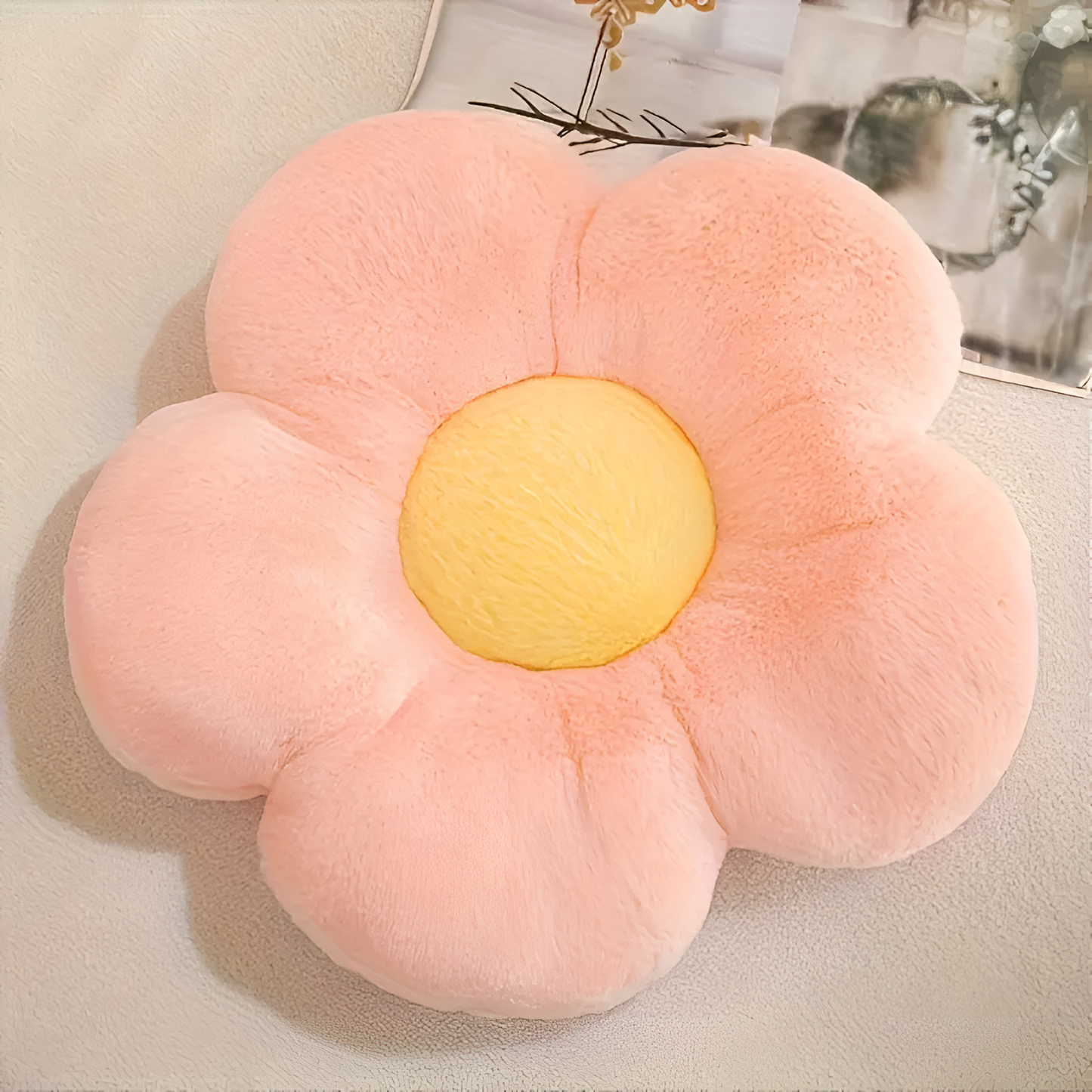 Plush Flower-Shaped Seating Cushion