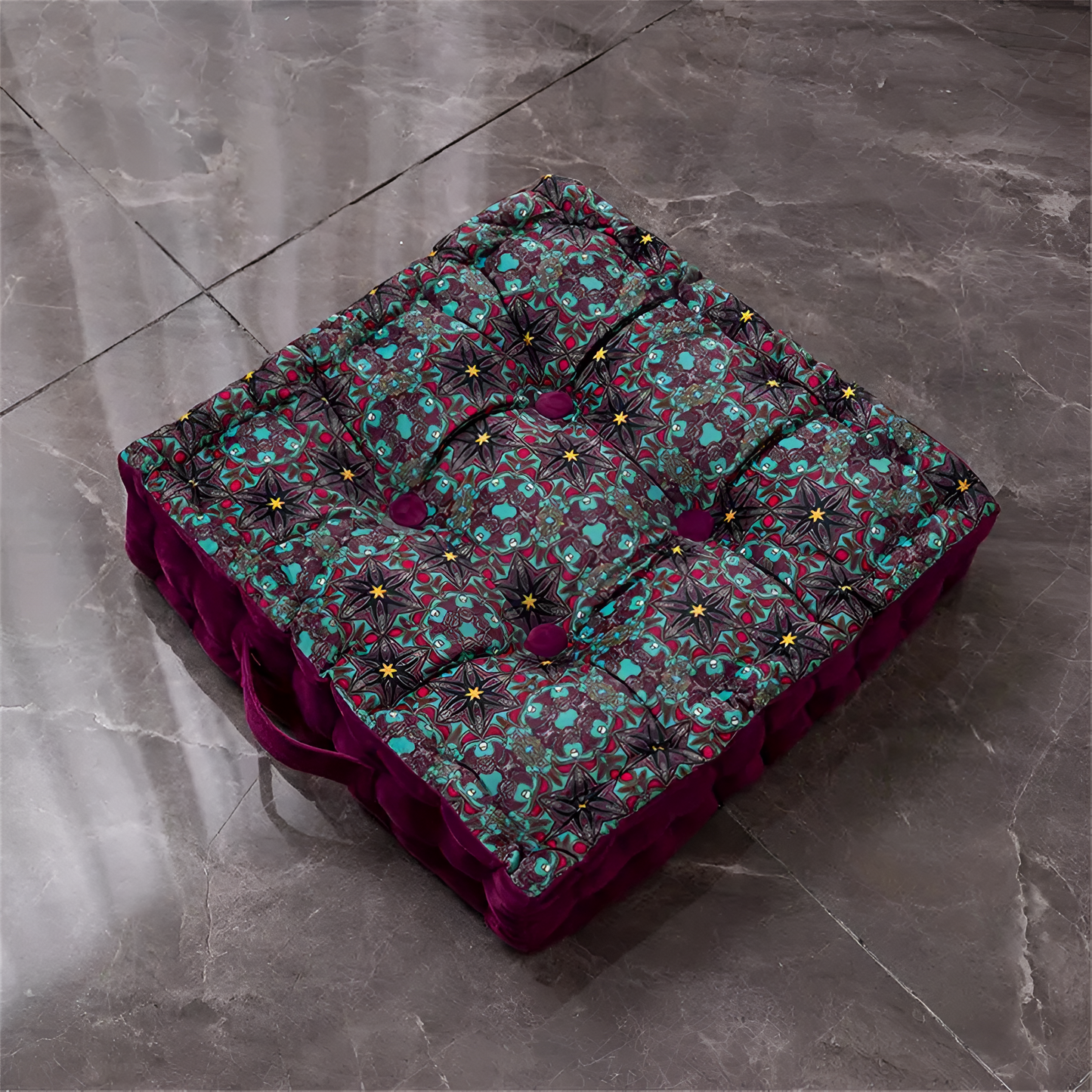 Vintage Velvet Tufted Floor Cushion
