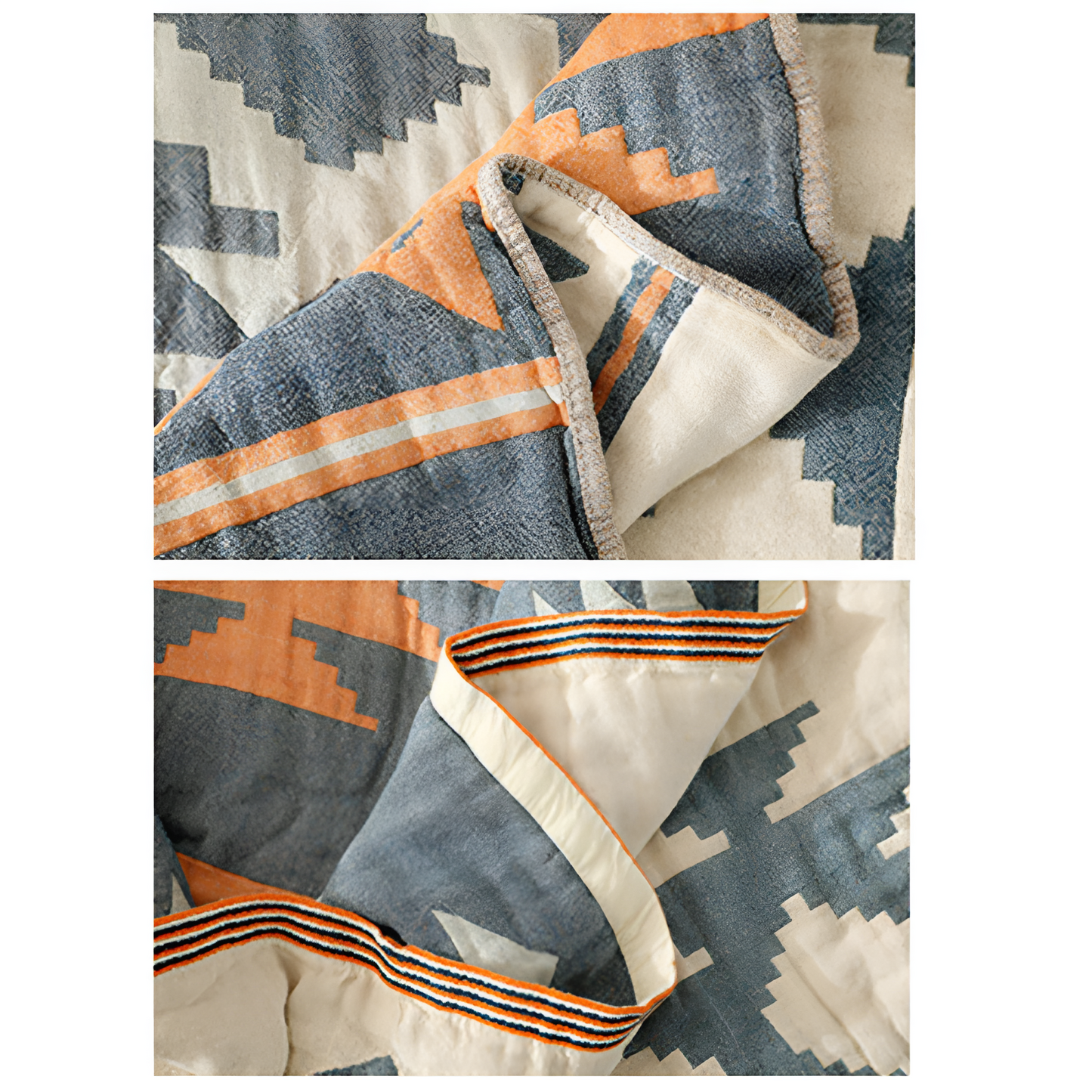 Reversible Cotton Geometric Blanket Sofa Cover
