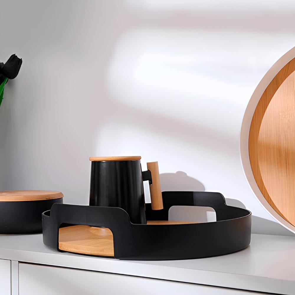 Modern Bamboo Serving Tray with Nordic Design