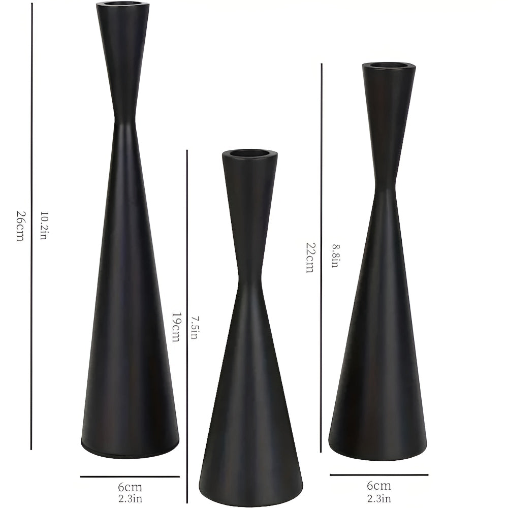 Nordic Brass Waist Candlestick Set of 3