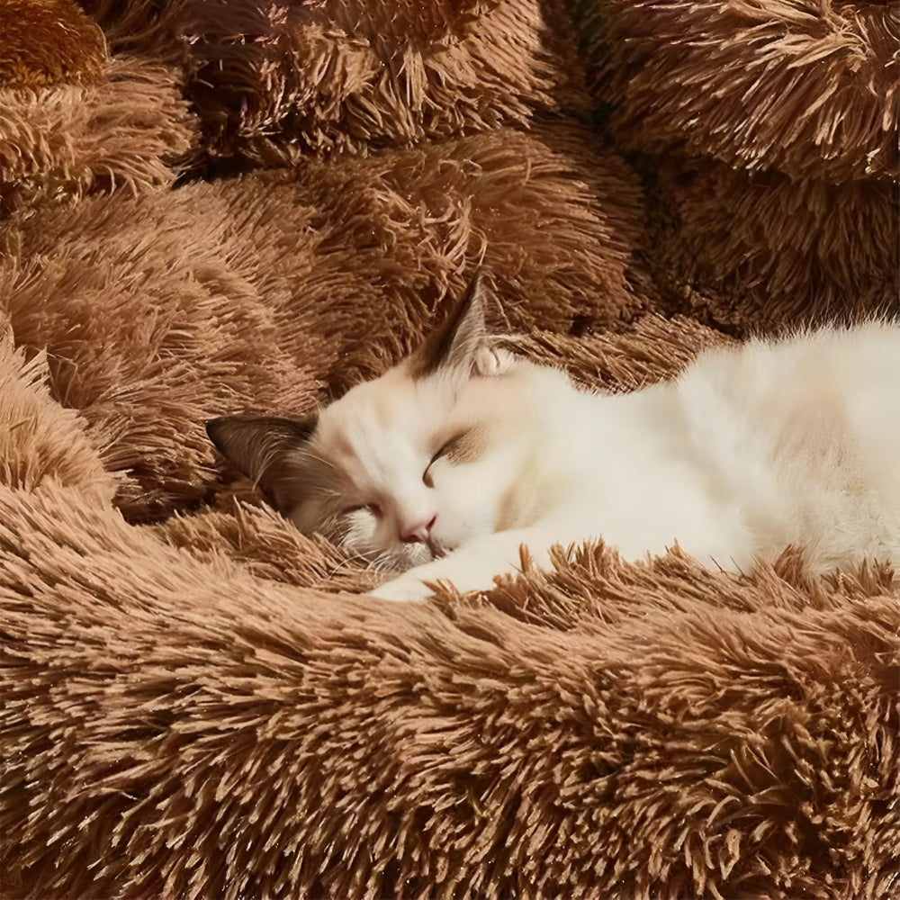 Paw-Shaped Plush Pet Bed for Dogs