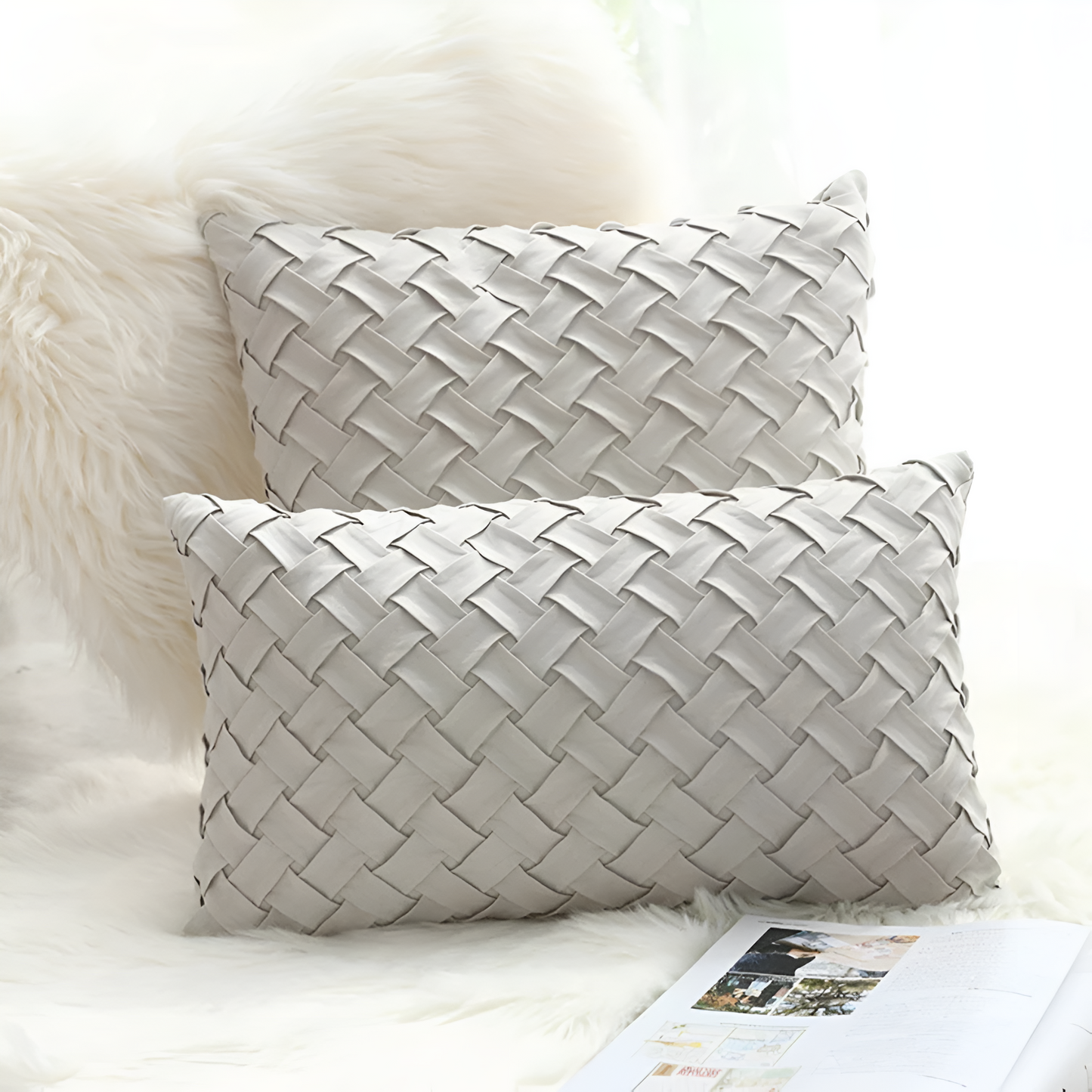 Premium Faux Suede Woven Cushion Cover