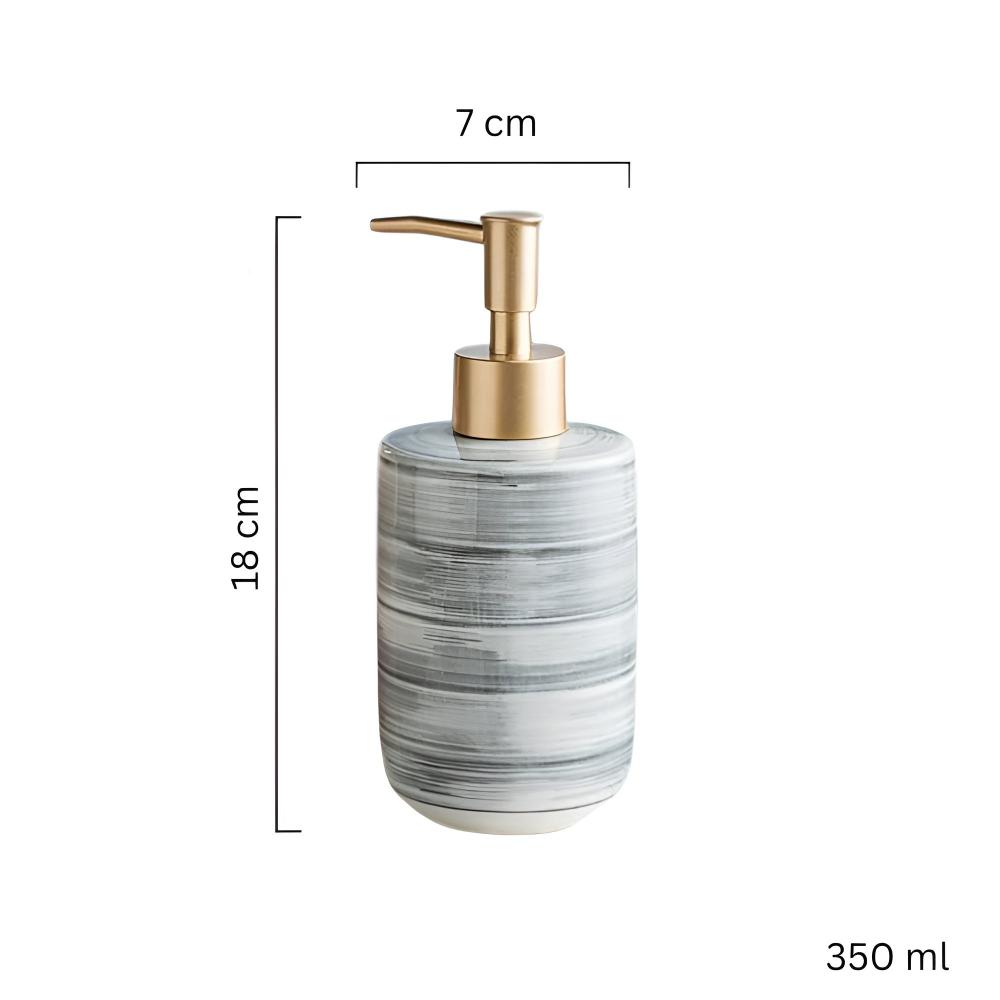 Textured Ceramic Soap Dispenser with Glossy Finish