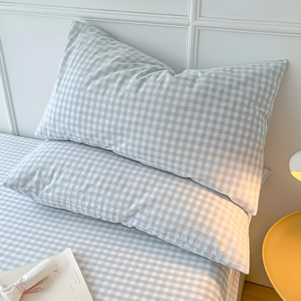 Soft Plaid Microfiber Pillowcases with Envelope Closure