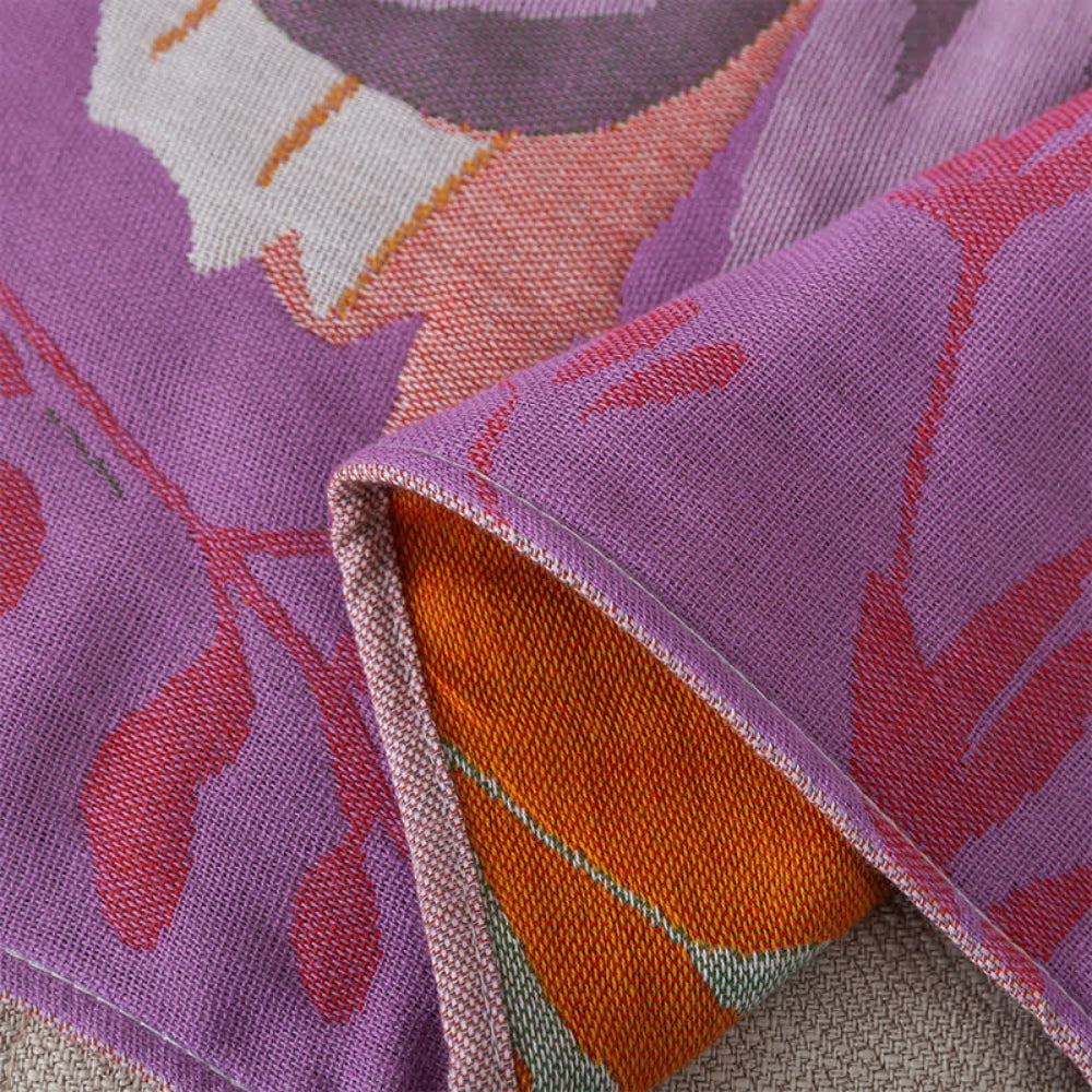 Lavender Floral Cotton Gauze Bath Towel