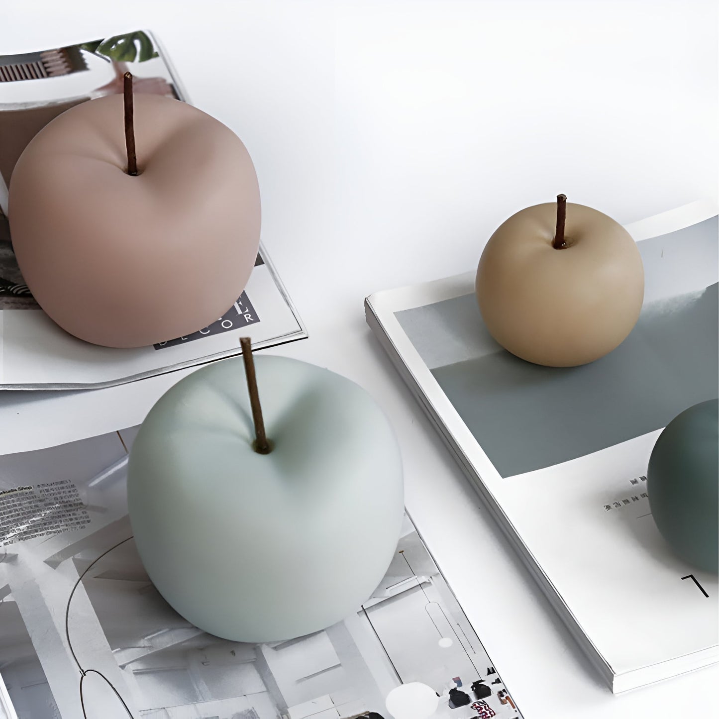 Pastel Apple Ceramic Ornament for Home Decor