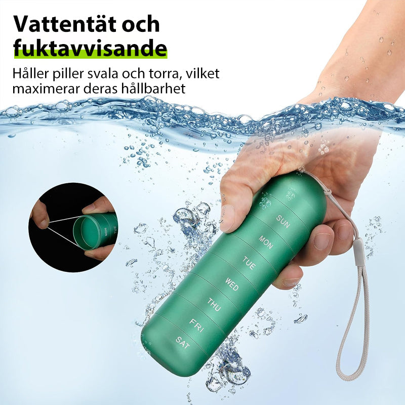 7-Day Aluminum Portable Pill Organizer with Waterproof Design