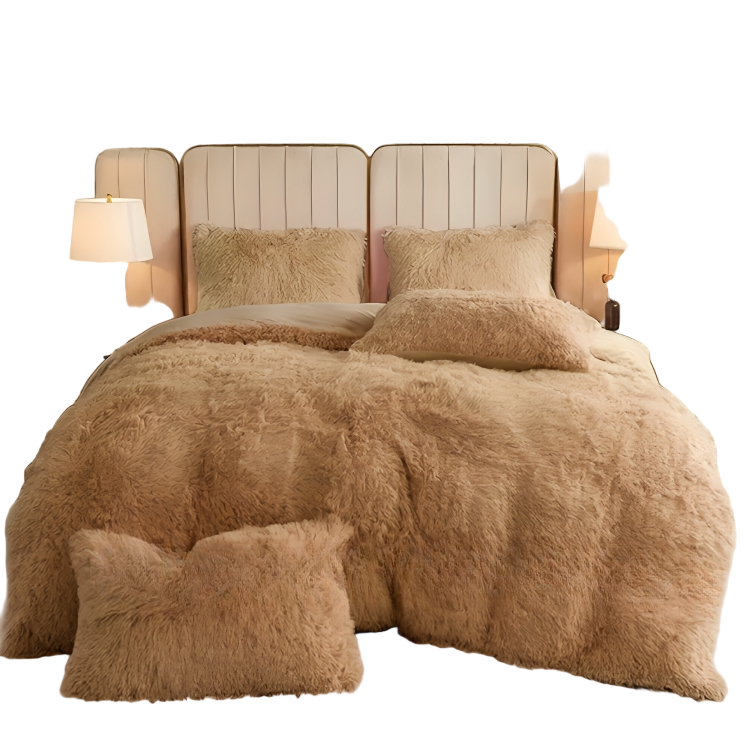 Three-Piece Velvet Bedding Set with Duvet Cover and Pillowcases