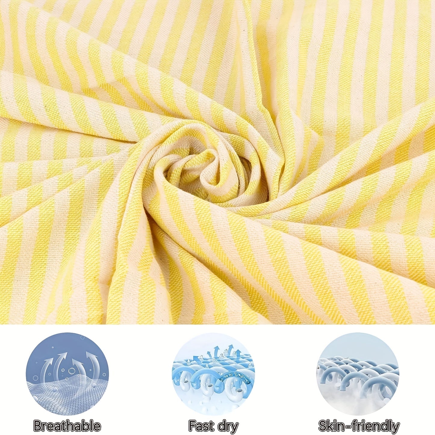 Extra Large Boho Striped Beach Towel with Fringes