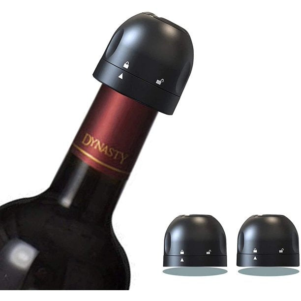 Reusable Silicone Wine and Champagne Bottle Stopper with Twist-Lock Seal