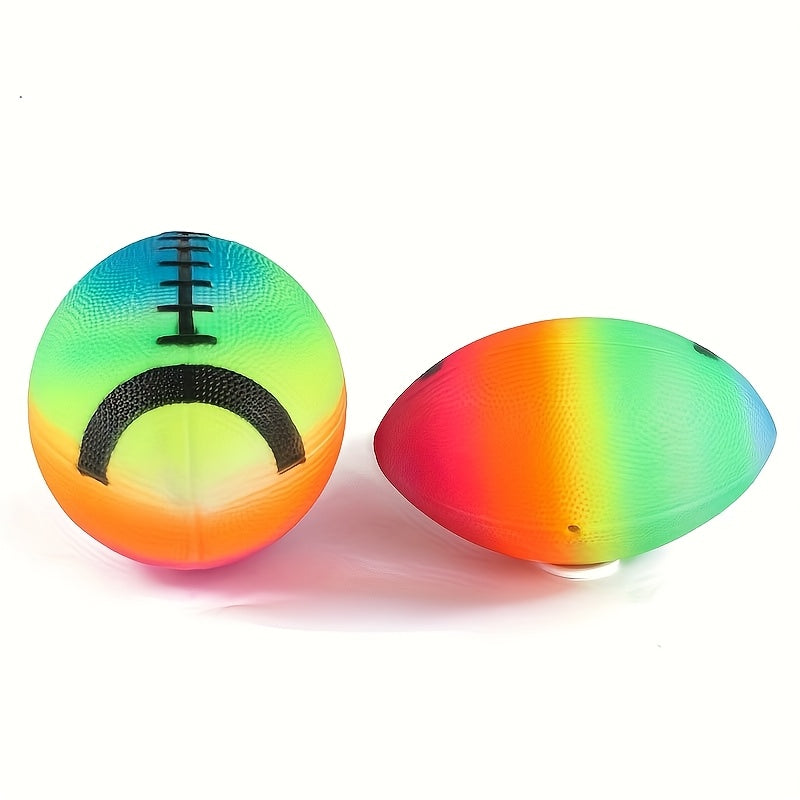 Rainbow Design PVC Rugby Ball for Outdoor Play