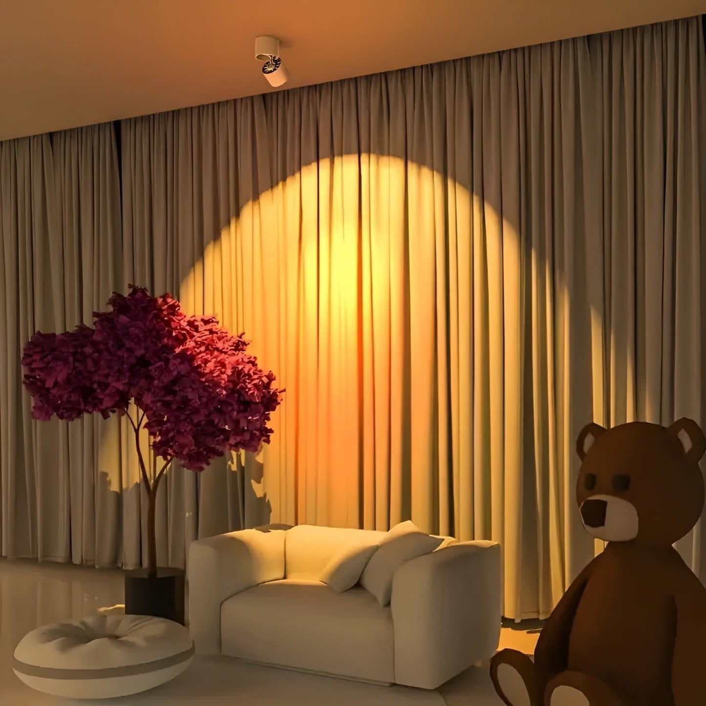 Modern Sunset LED Wall Lamp - White Metal, Energy Efficient