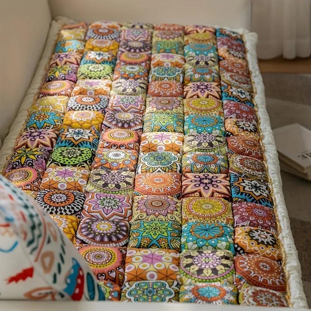 Vibrant Quilted Summer Sofa Cushion Cover