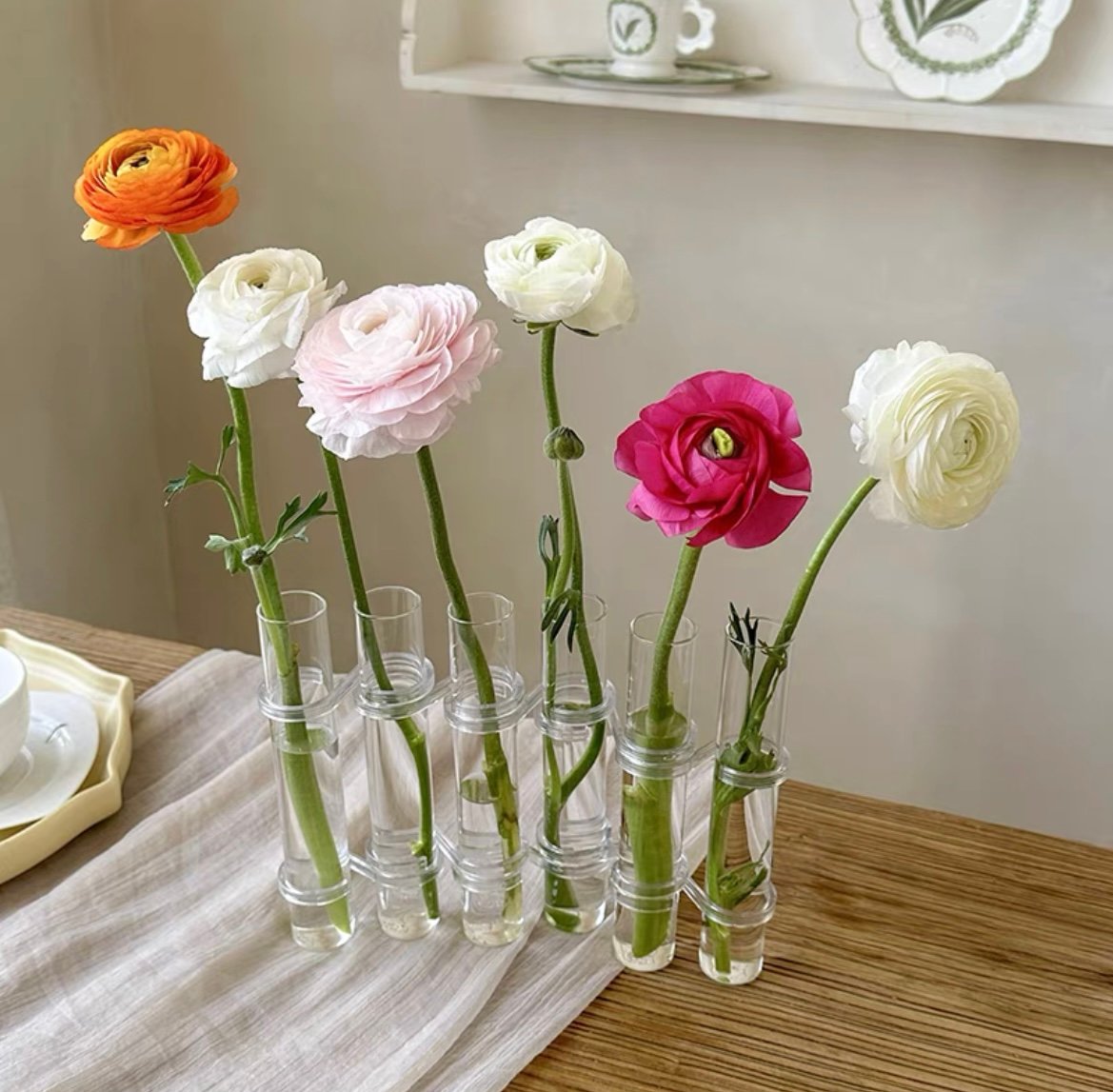 Adjustable Glass Tube Flower Vase with Hinges