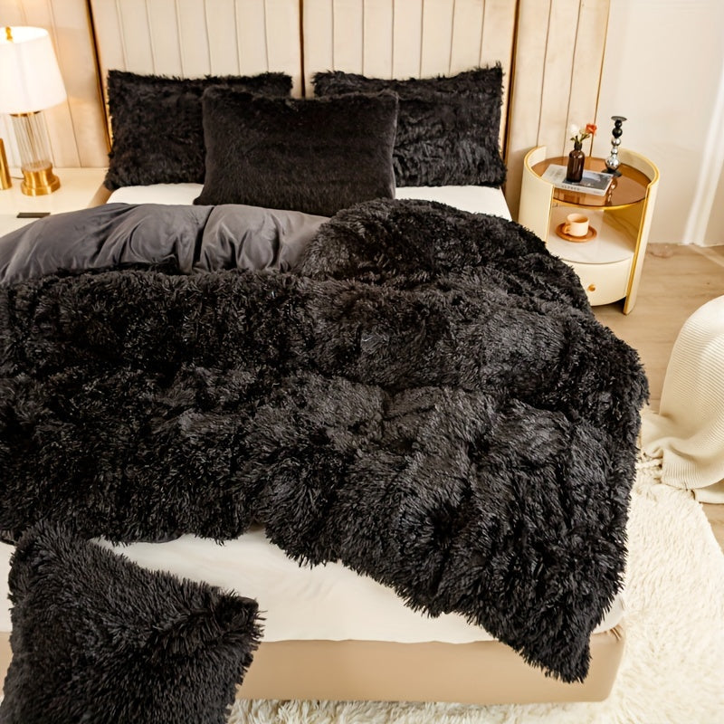 Ultra Soft Plush Duvet Cover Set with Zipper Closure