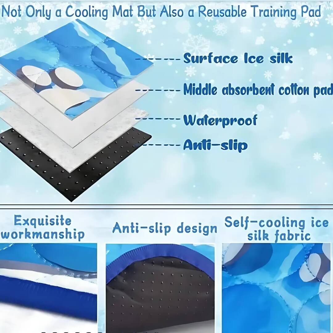 Self-Cooling Dog Cooling Mat with Ice Silk Fabric