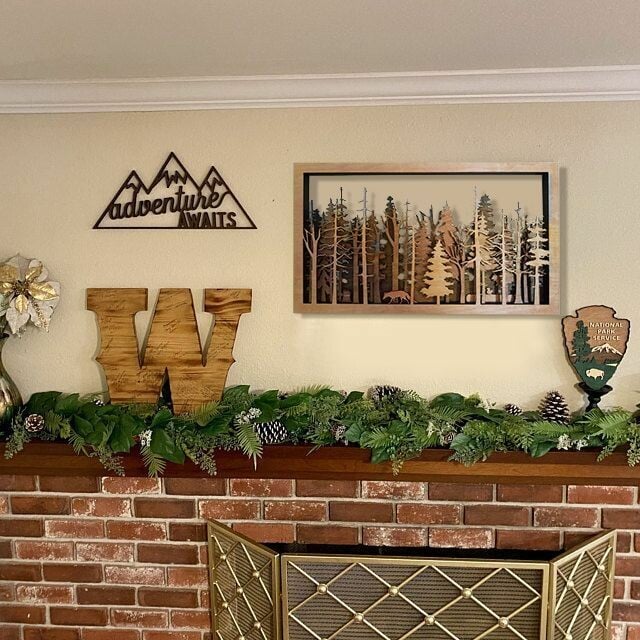 3D Wooden Fox and Tree Wall Art