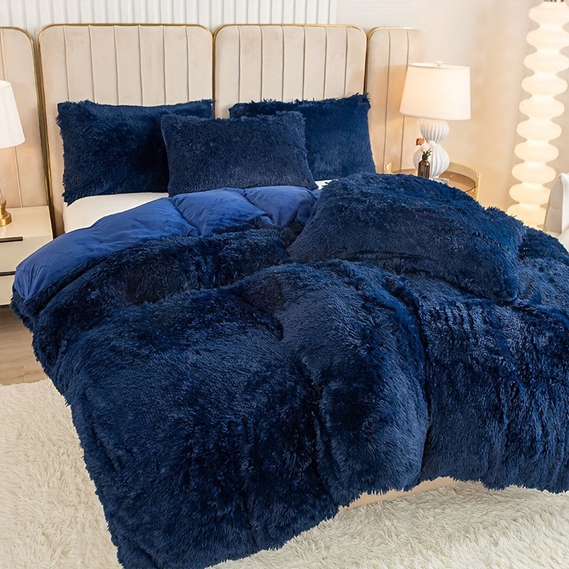 Ultra Soft Plush Duvet Cover Set with Zipper Closure