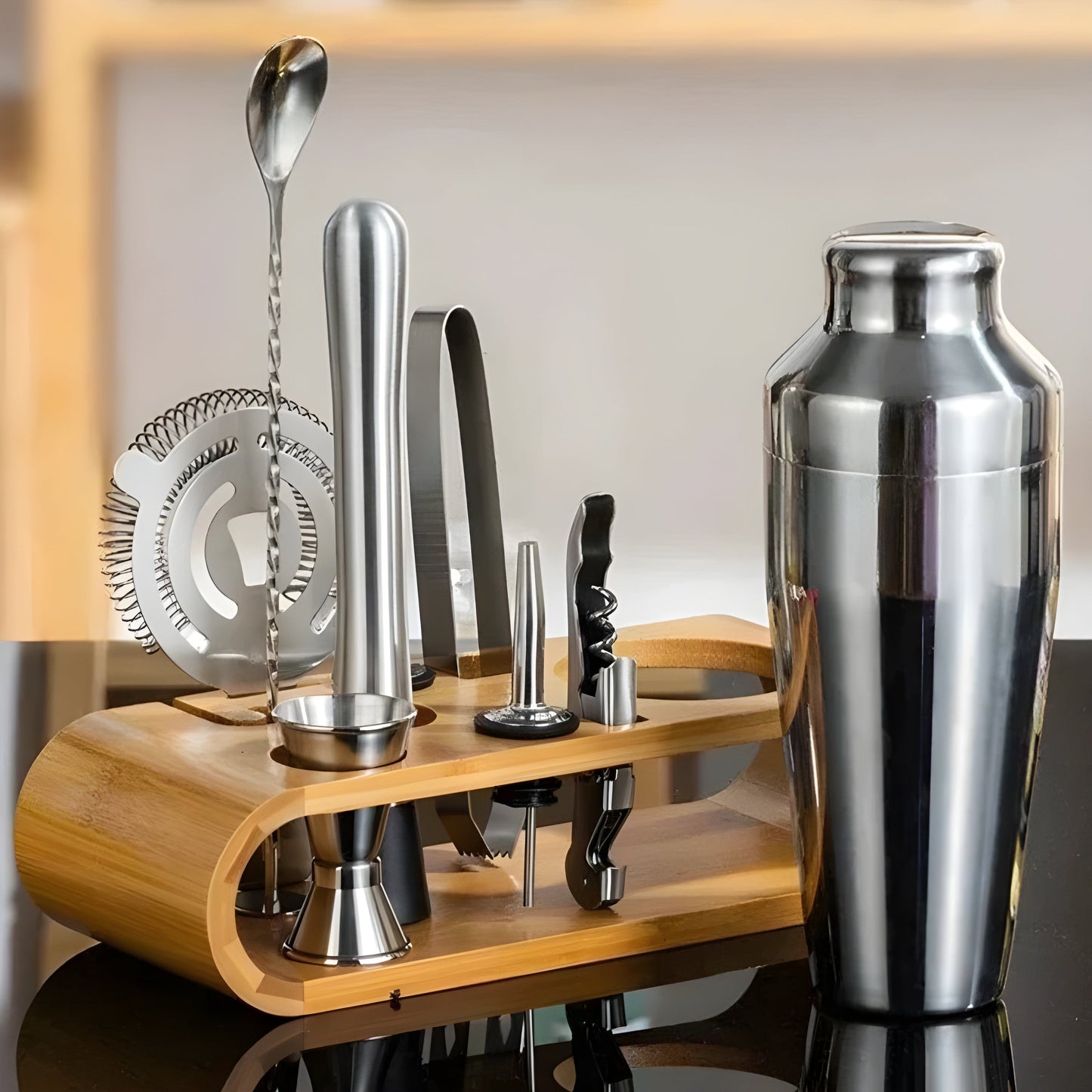 Premium Stainless Steel 10-Piece Cocktail Shaker Set