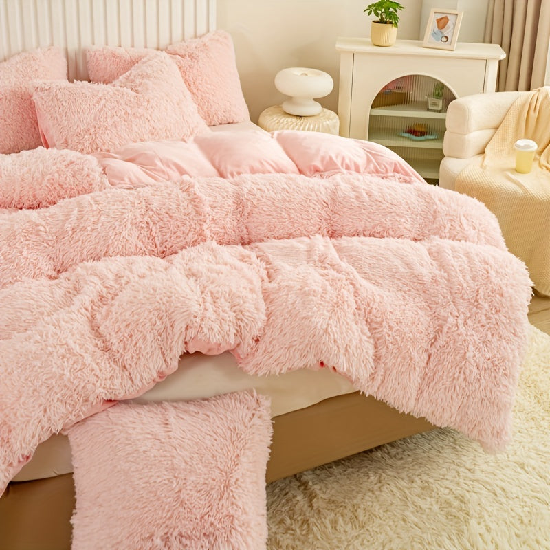Ultra Soft Plush Duvet Cover Set with Zipper Closure