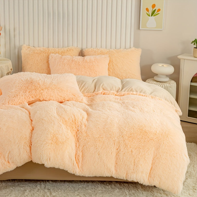 Ultra Soft Plush Duvet Cover Set with Zipper Closure