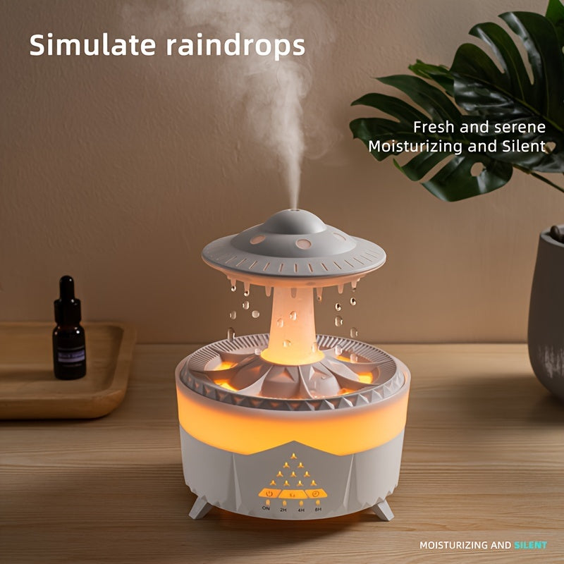 Raindrop Aromatherapy Essential Oil Diffuser with LED Light and Humidifier