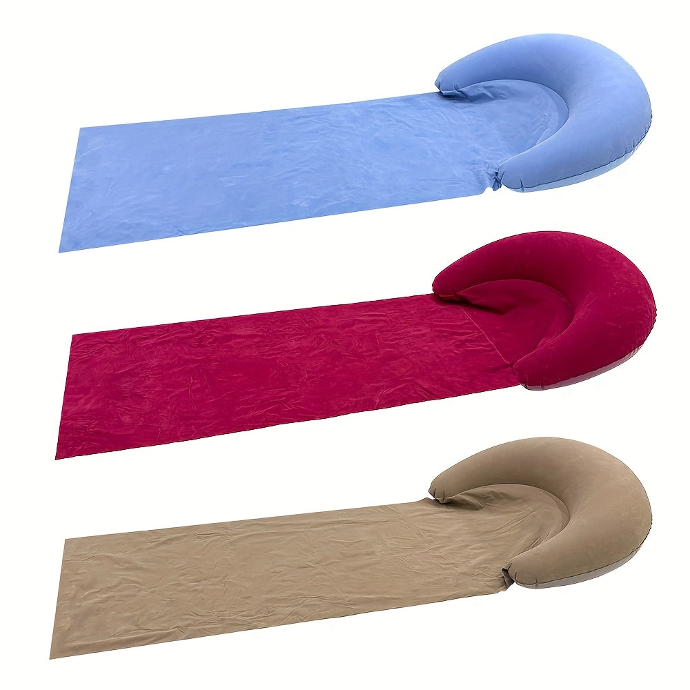 Inflatable Beach Mat with Pillow for Camping and Lounging